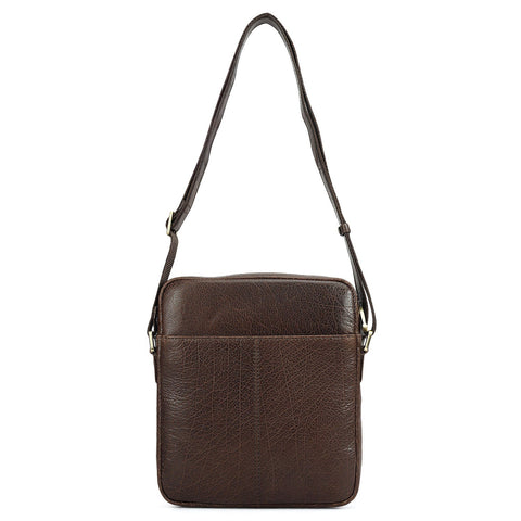 Elephant Pattern Leather Men Sling - Brown