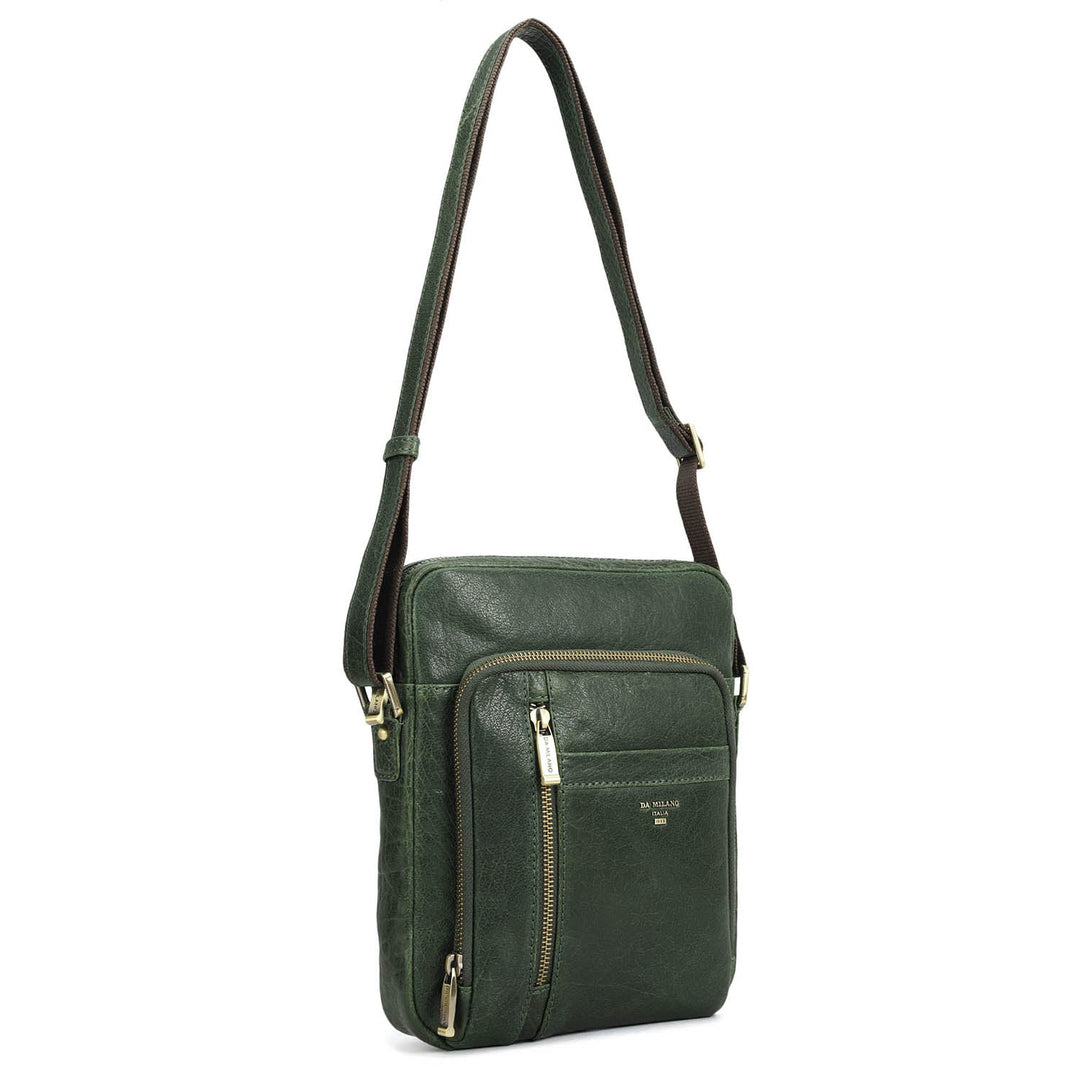 Elephant Pattern Leather Men Sling - Petrol Green
