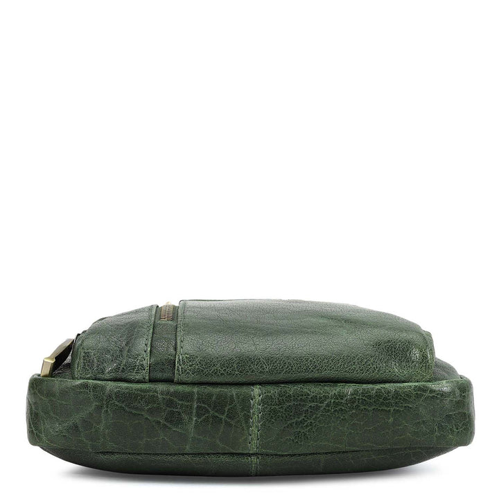 Elephant Pattern Leather Men Sling - Petrol Green