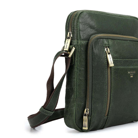 Elephant Pattern Leather Men Sling - Petrol Green