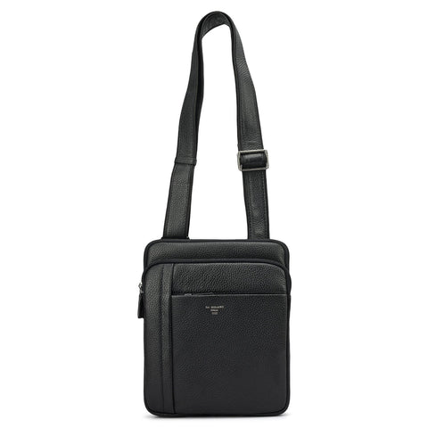 Wax Leather Men Sling - Black