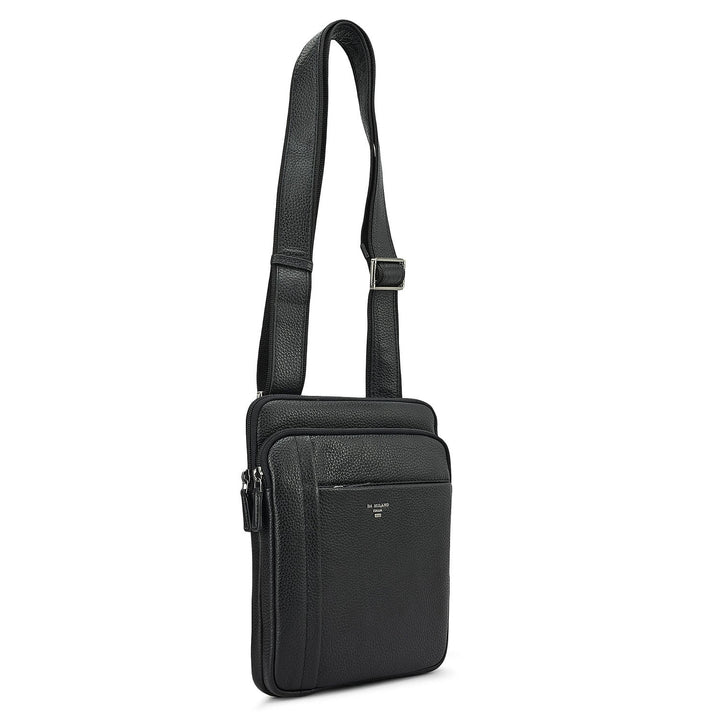 Wax Leather Men Sling - Black