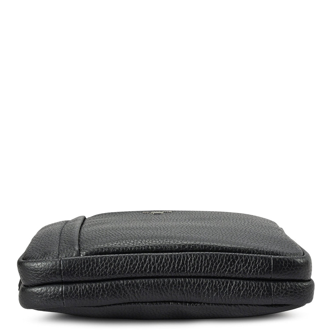 Wax Leather Men Sling - Black