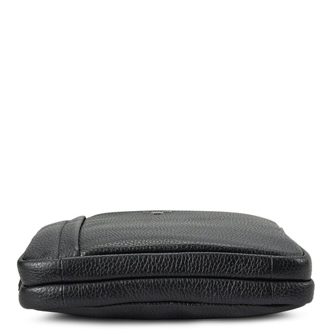 Wax Leather Men Sling - Black