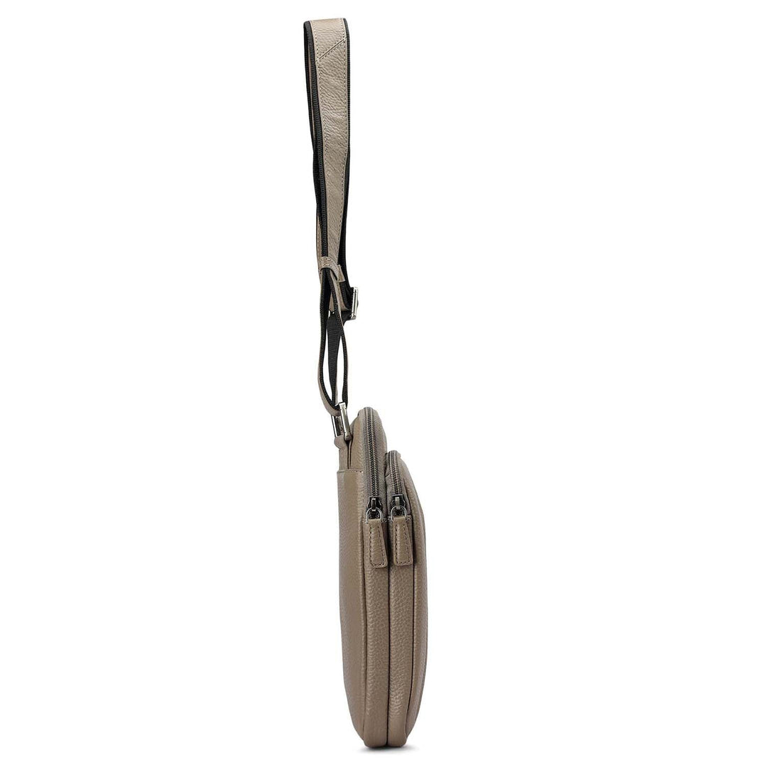 Wax Leather Men Sling - Smoke Grey
