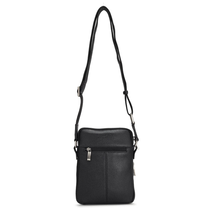 Wax Leather Men Sling - Black