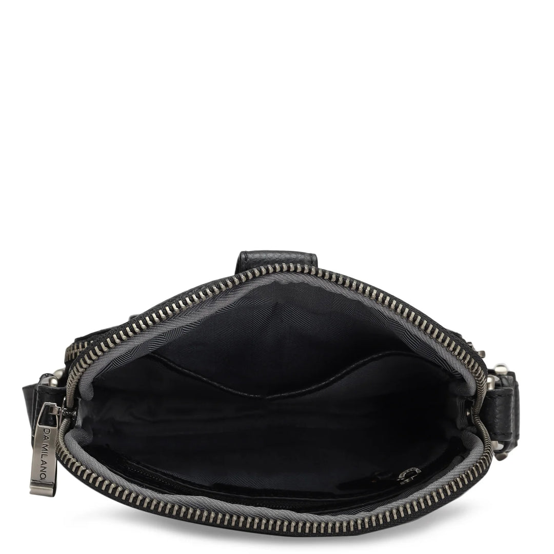 Wax Leather Men Sling - Black