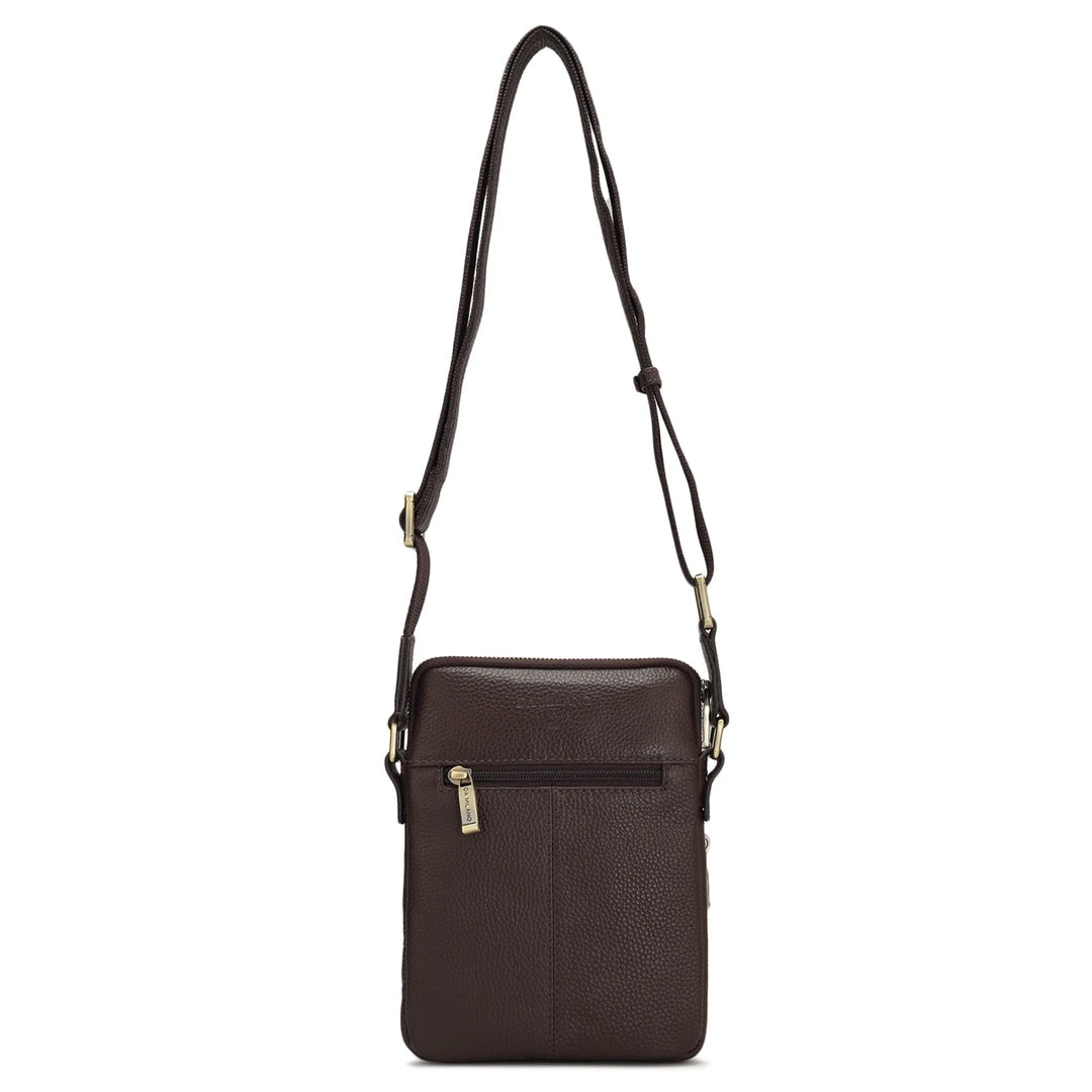 Wax Leather Men Sling - Chocolate