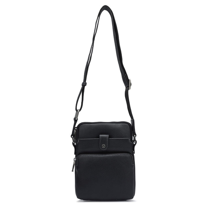 Wax Leather Men Sling - Black