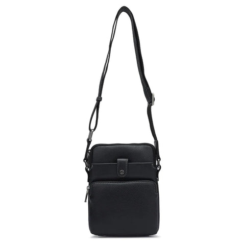 Wax Leather Men Sling - Black