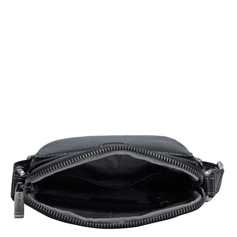 Wax Leather Men Sling - Black