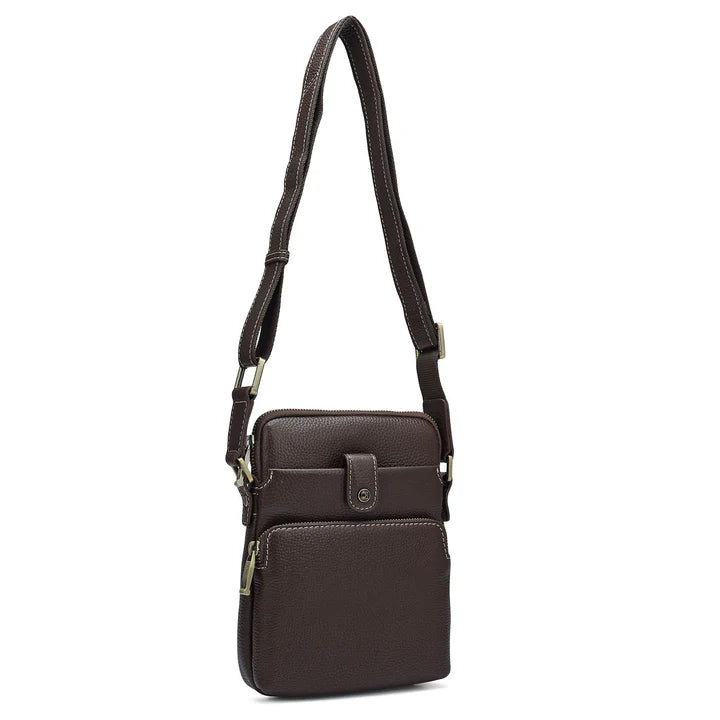 Wax Leather Men Sling - Chocolate