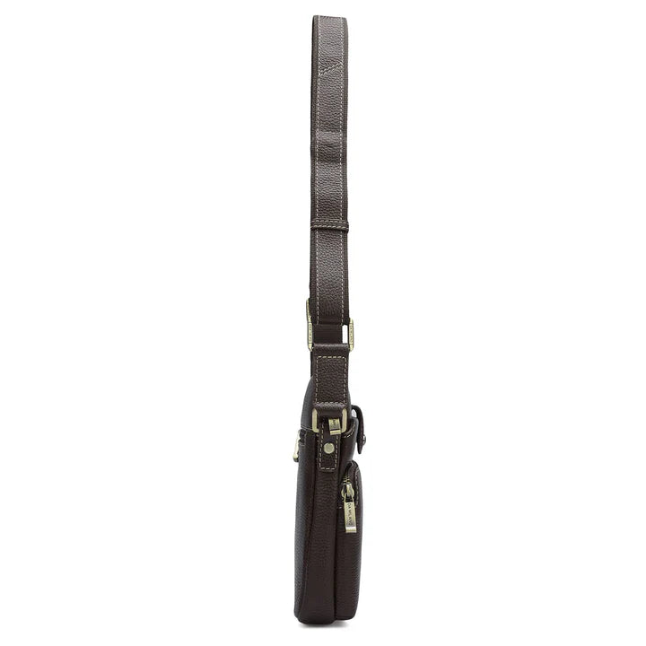 Wax Leather Men Sling - Chocolate