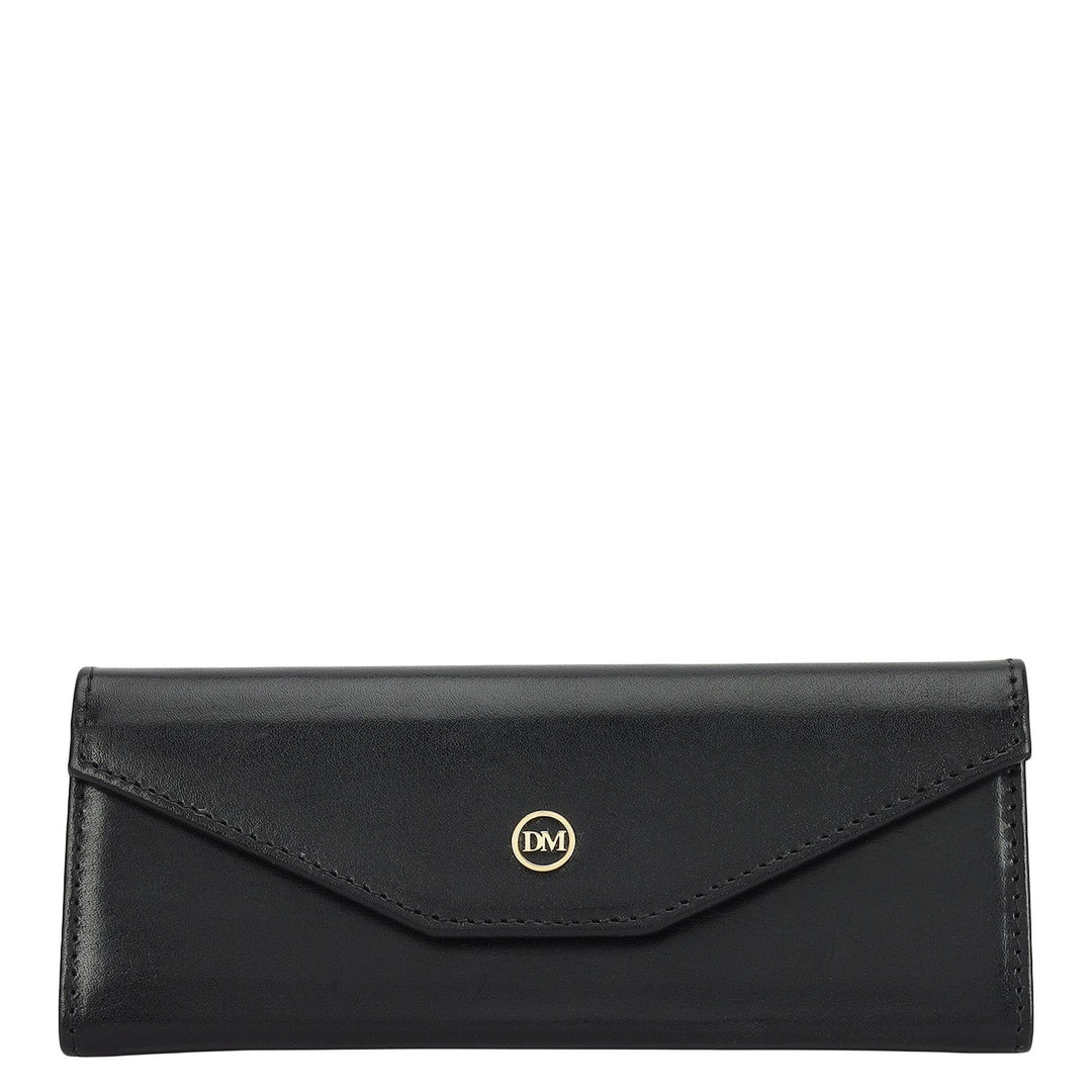Plain Leather Spectacle Case - Black