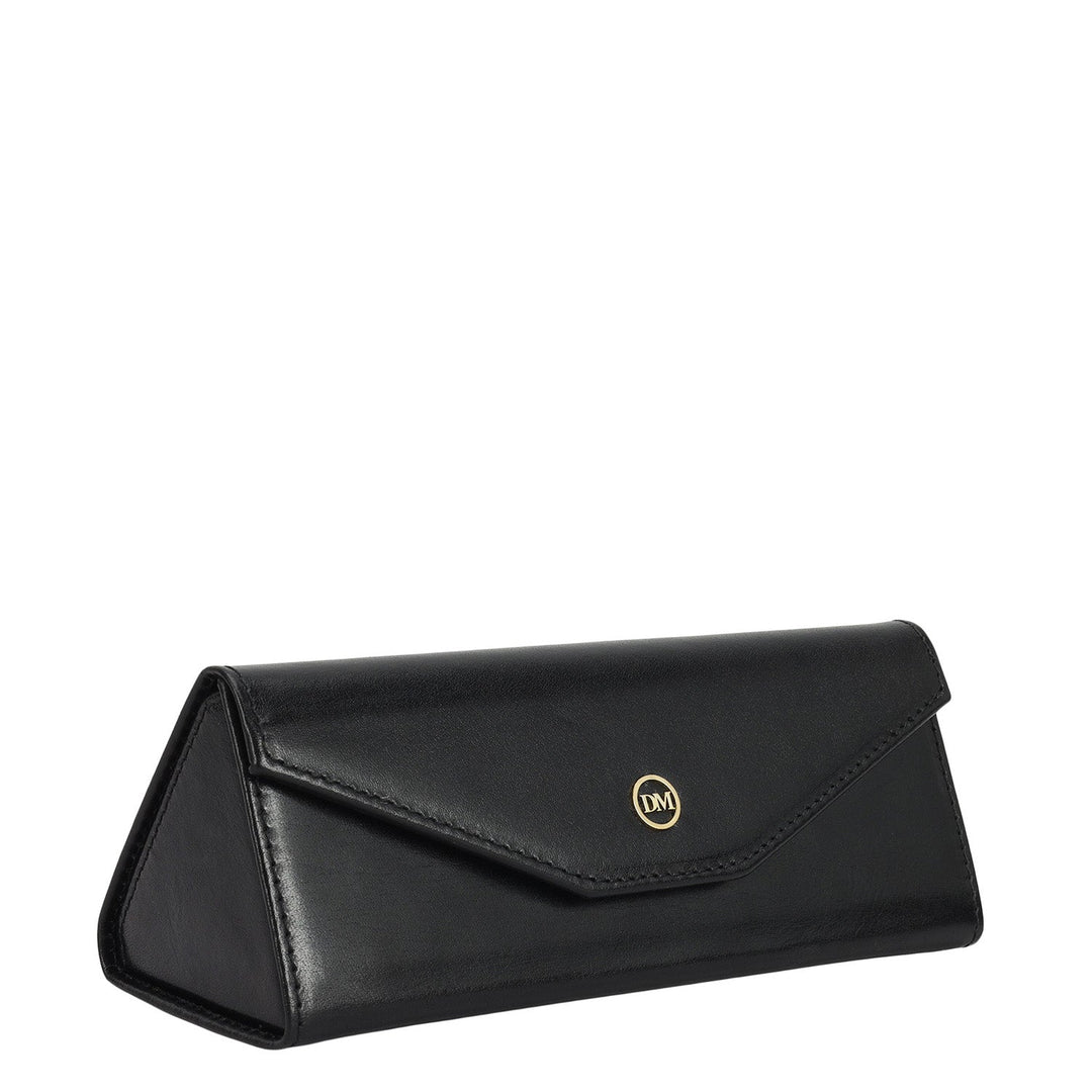 Plain Leather Spectacle Case - Black