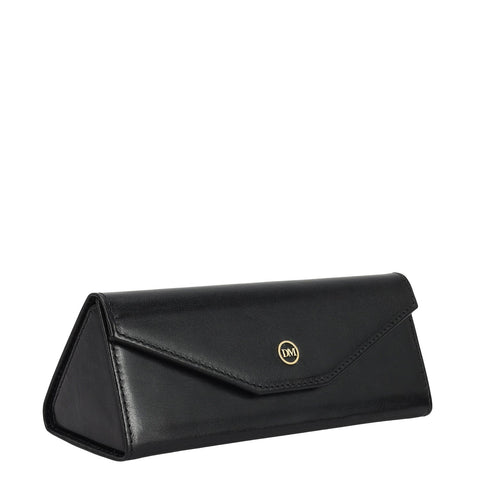 Plain Leather Spectacle Case - Black