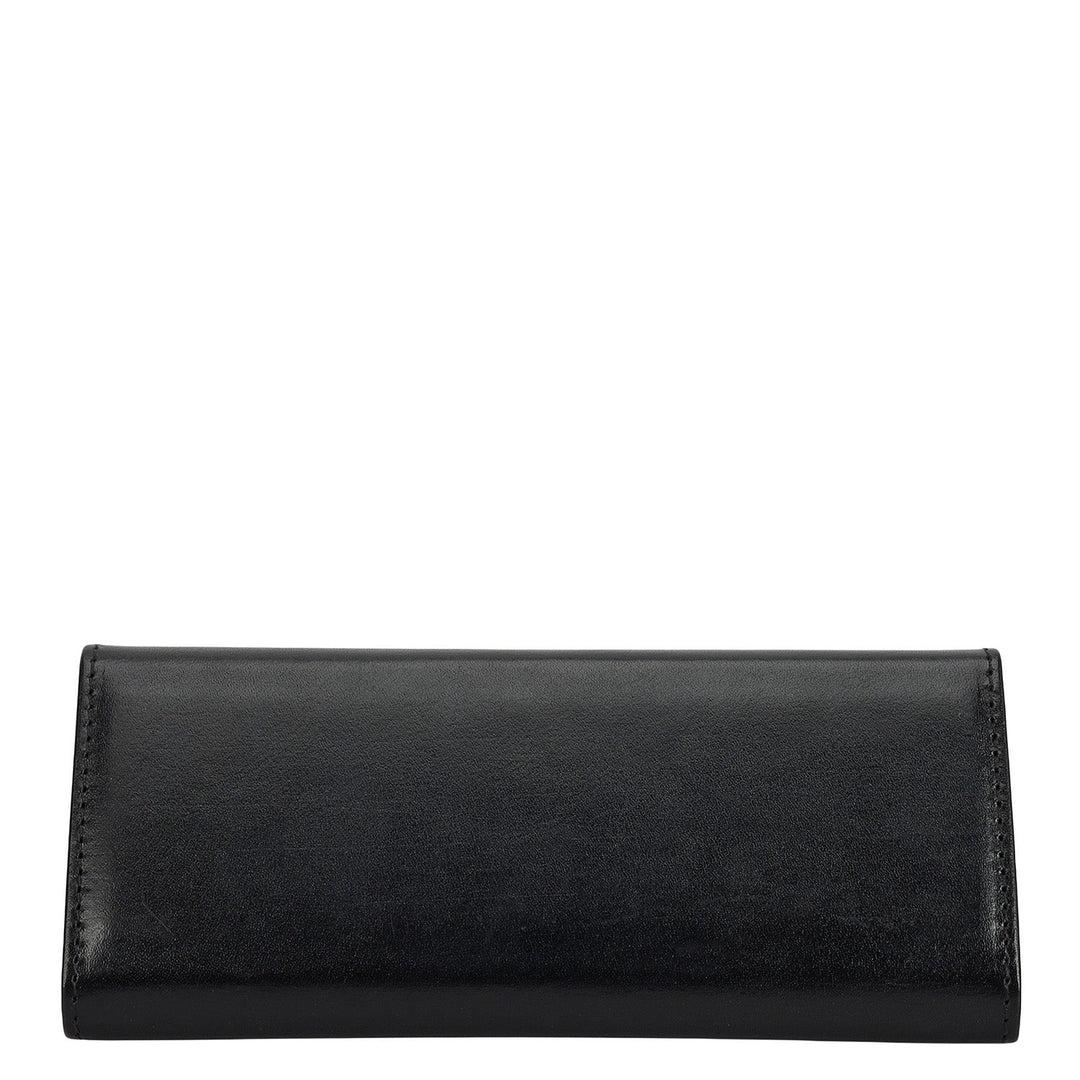 Plain Leather Spectacle Case - Black