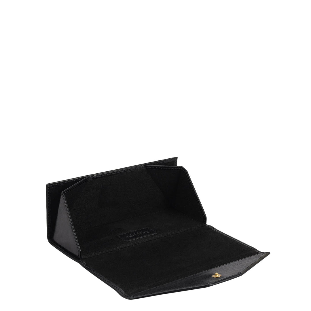 Plain Leather Spectacle Case - Black