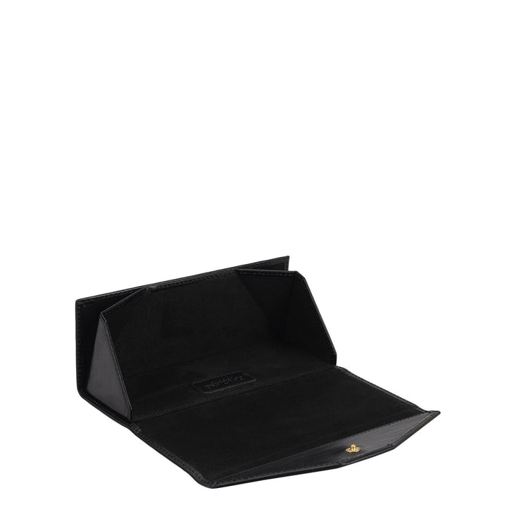 Plain Leather Spectacle Case - Black