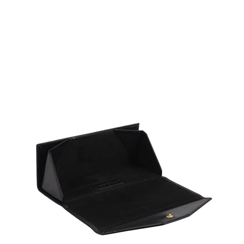 Plain Leather Spectacle Case - Black