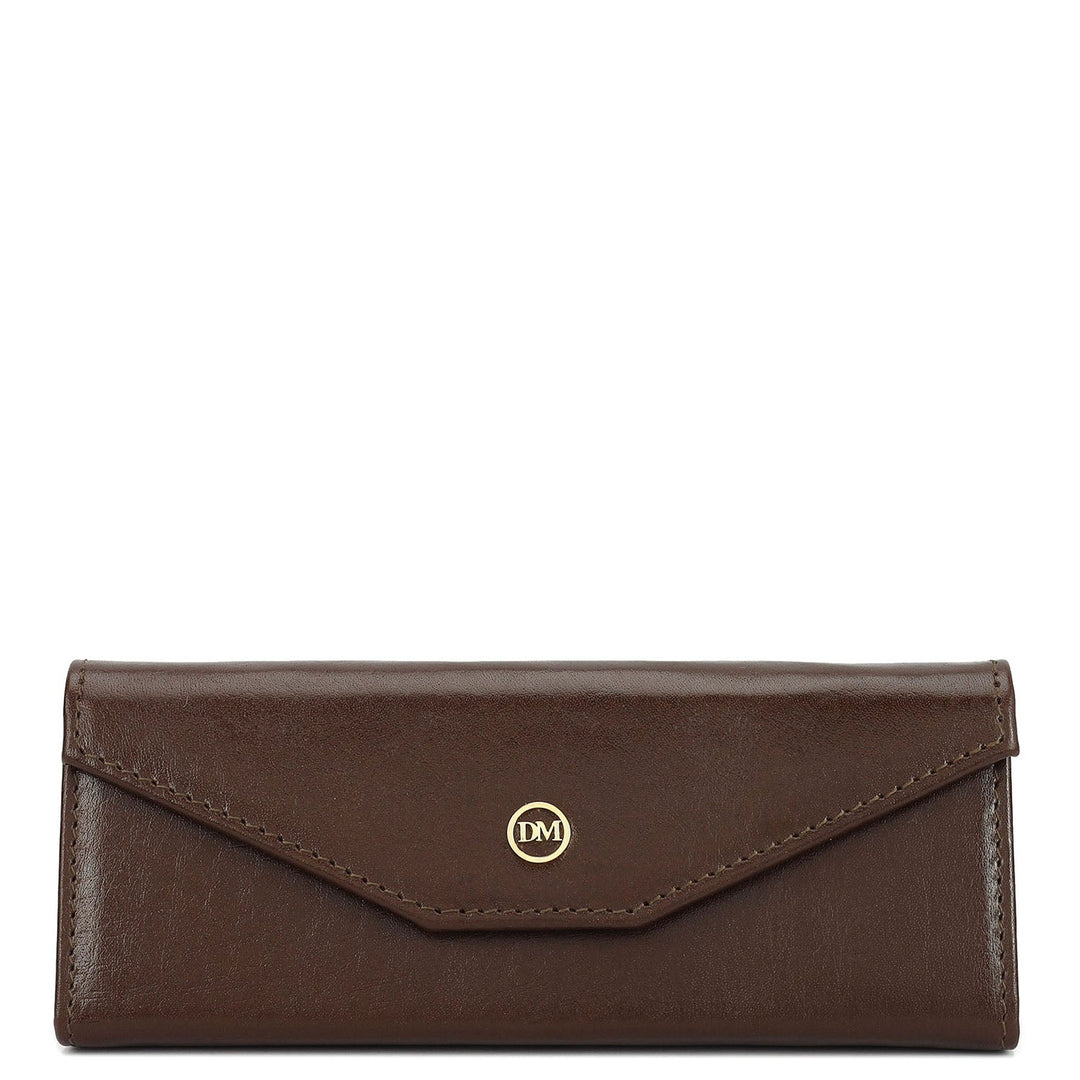 Plain Leather Spectacle Case - Brown