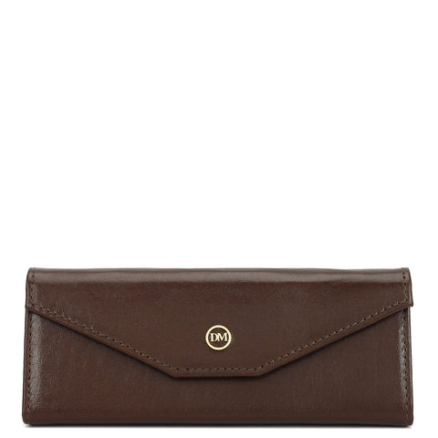 Plain Leather Spectacle Case - Brown