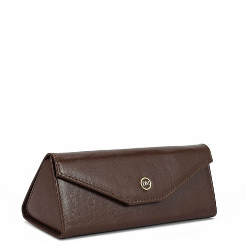 Plain Leather Spectacle Case - Brown