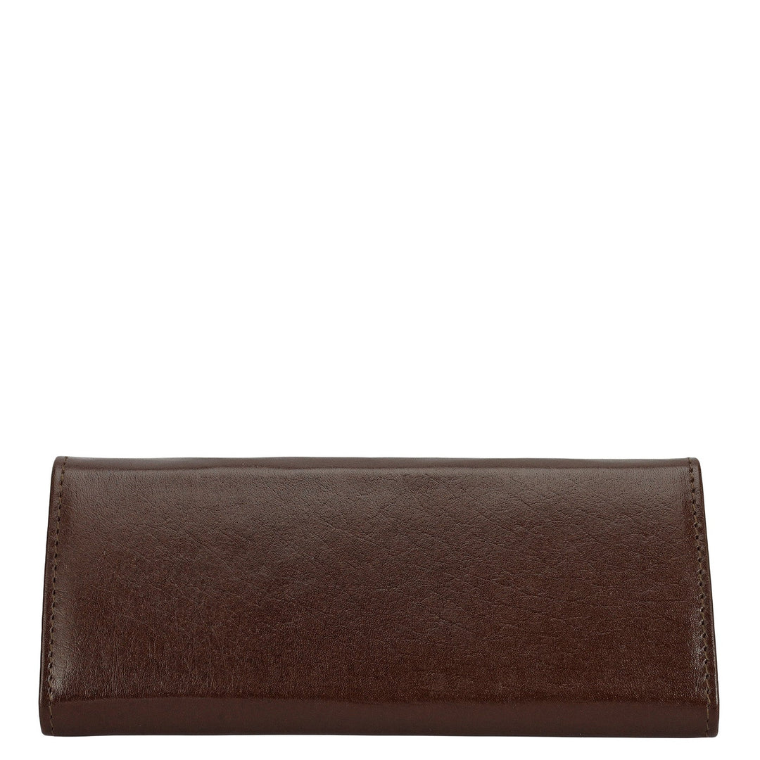 Plain Leather Spectacle Case - Brown