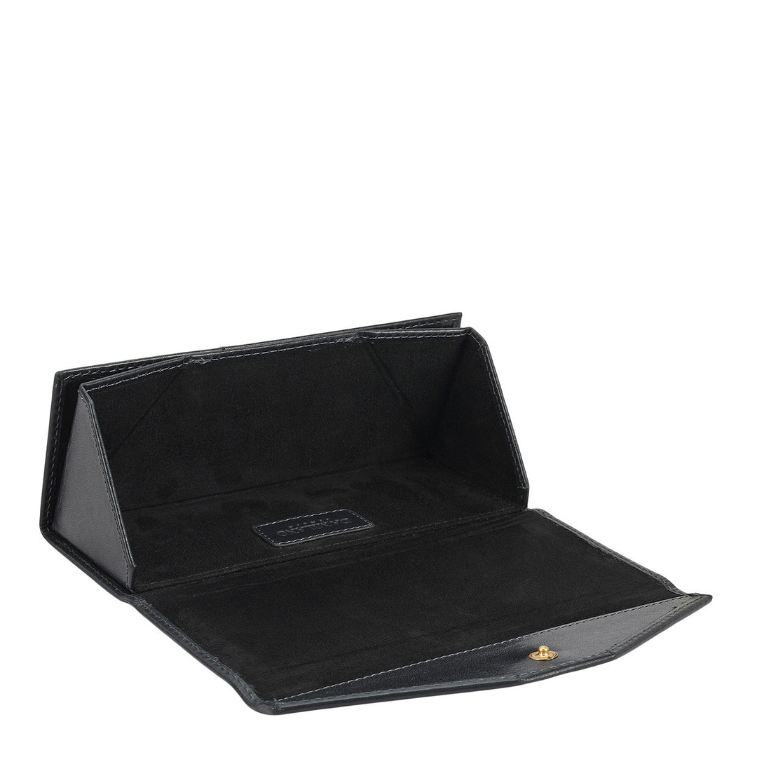 Plain Leather Spectacle Case - Grey