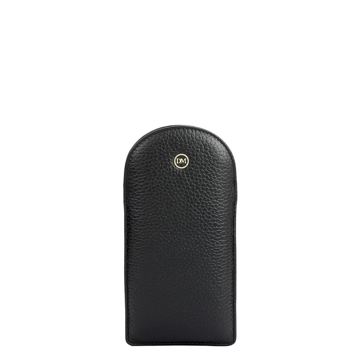 Wax Leather Spectacle Case - Black