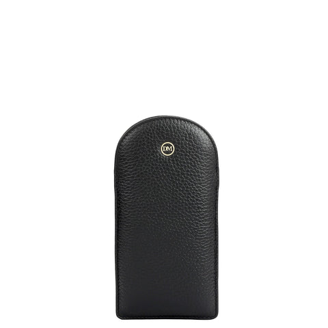 Wax Leather Spectacle Case - Black
