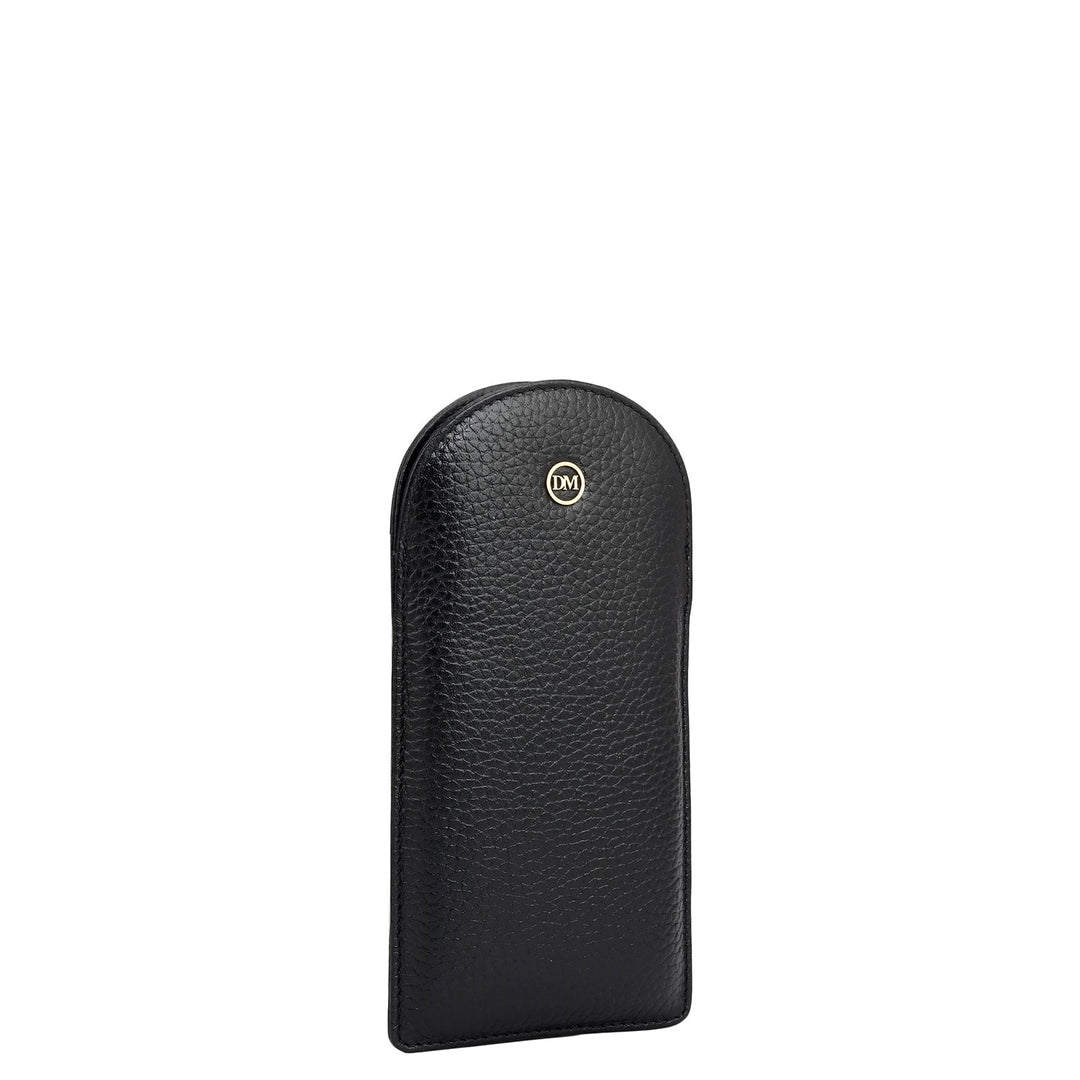 Wax Leather Spectacle Case - Black