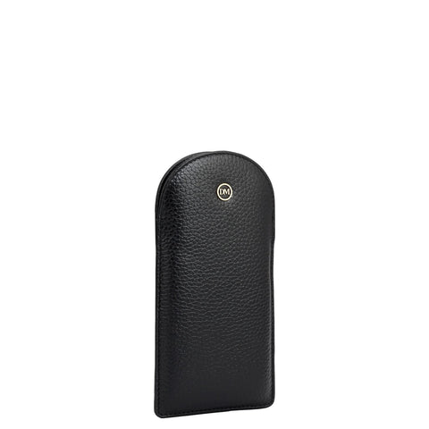 Wax Leather Spectacle Case - Black