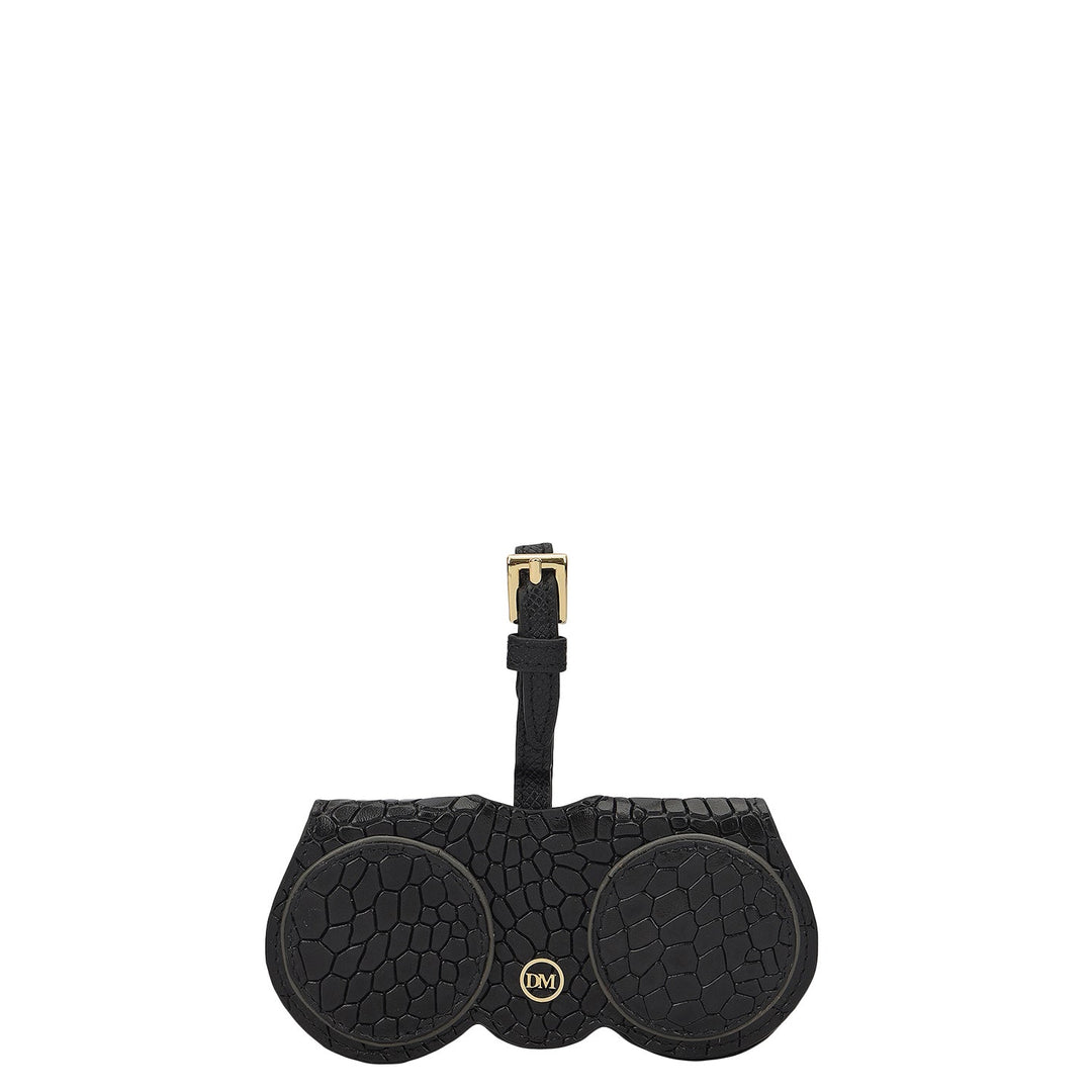 Croco Leather Spectacle Case - Black