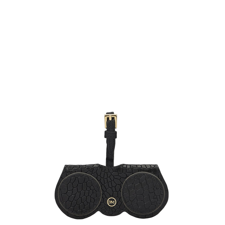 Croco Leather Spectacle Case - Black