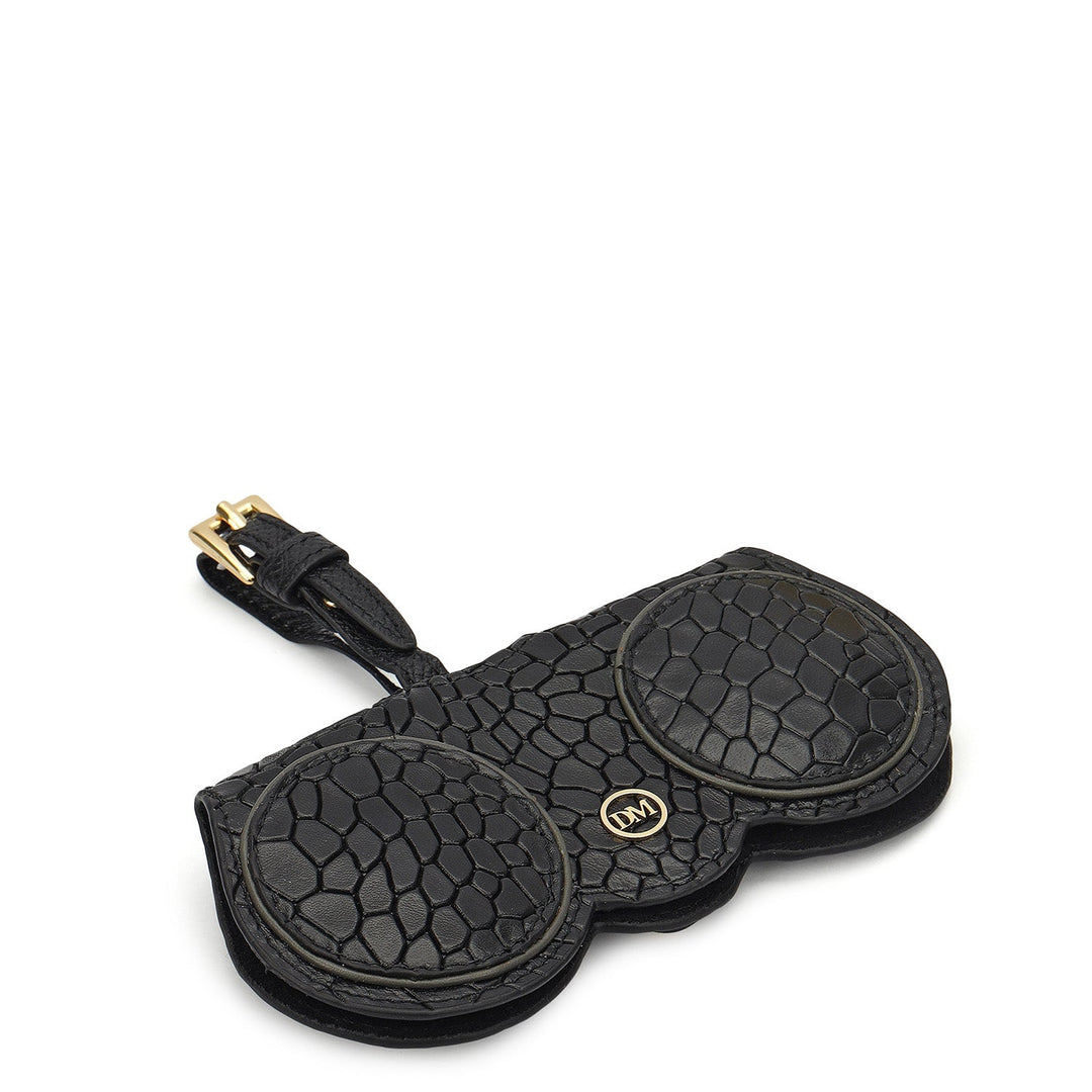 Croco Leather Spectacle Case - Black