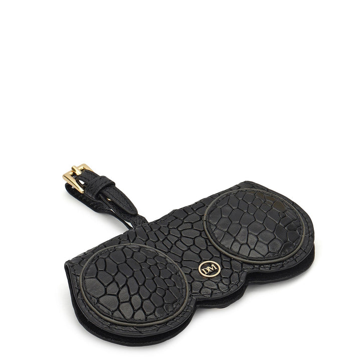 Croco Leather Spectacle Case - Black