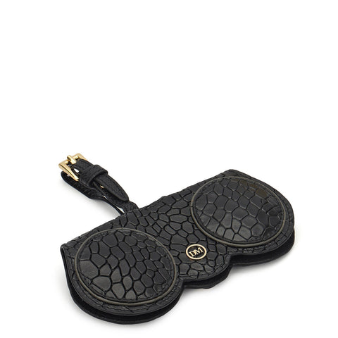 Croco Leather Spectacle Case - Black