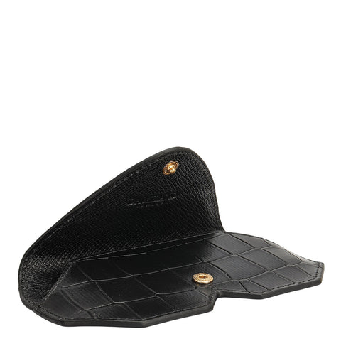 Croco Leather Spectacle Case - Black