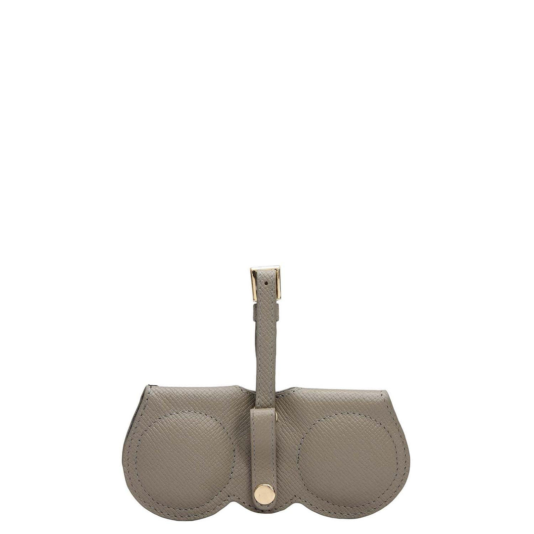 Franzy Leather Spectacle Case - Stone Grey