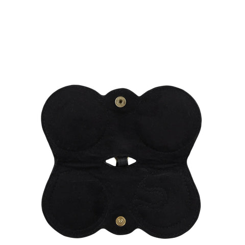 Wax Snake Leather Spectacle Case - Black