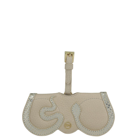 Wax Snake Leather Spectacle Case - Dove