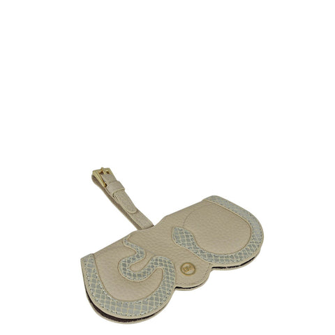 Wax Snake Leather Spectacle Case - Dove
