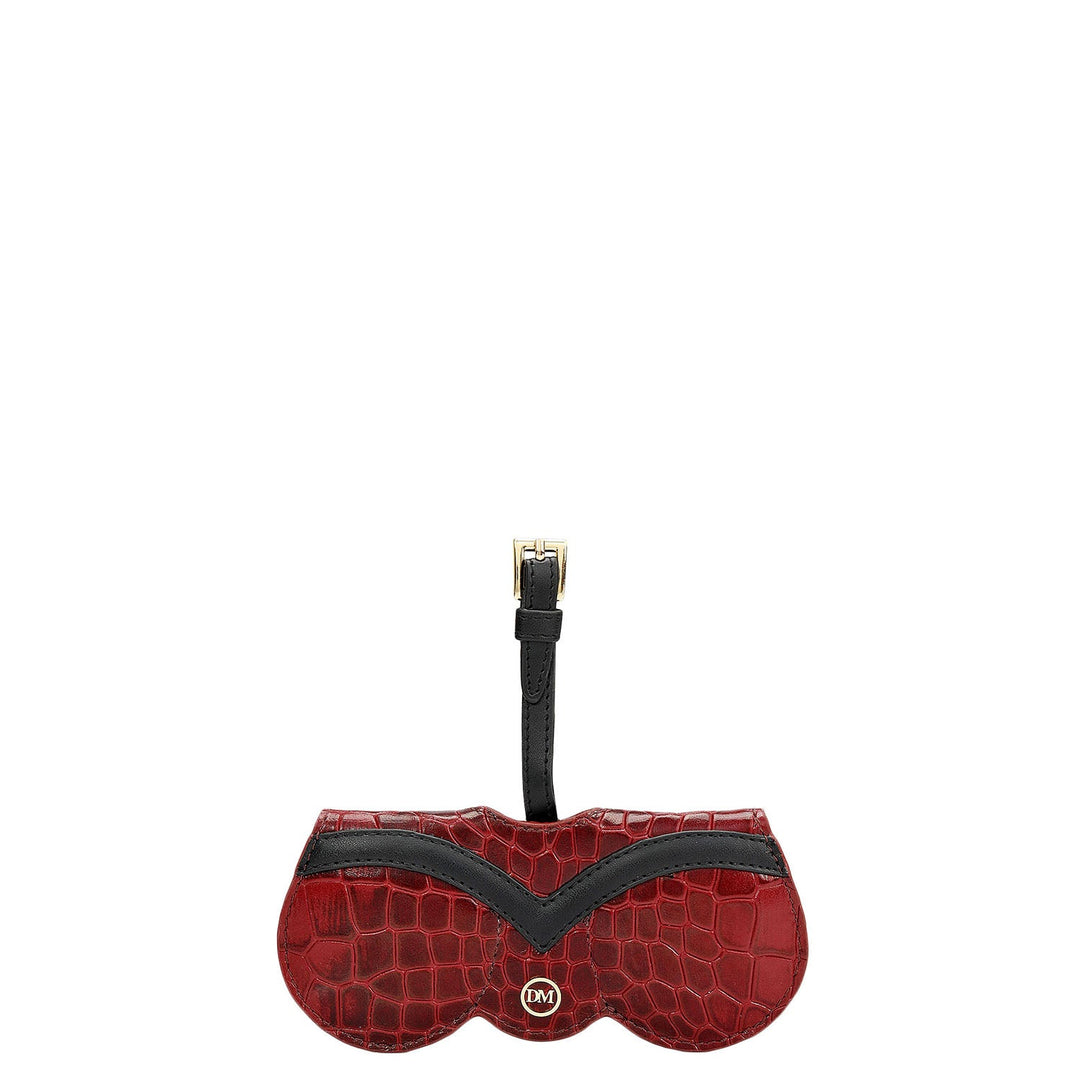 Croco Leather Spectacle Case - Cherry