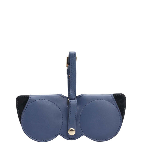 Plain Leather Spectacle Case - Blue