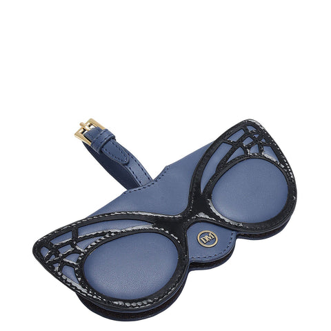 Plain Leather Spectacle Case - Blue