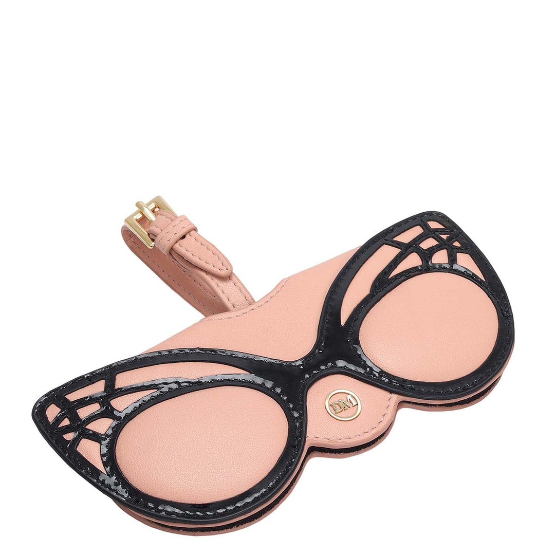 Plain Leather Spectacle Case - Peach