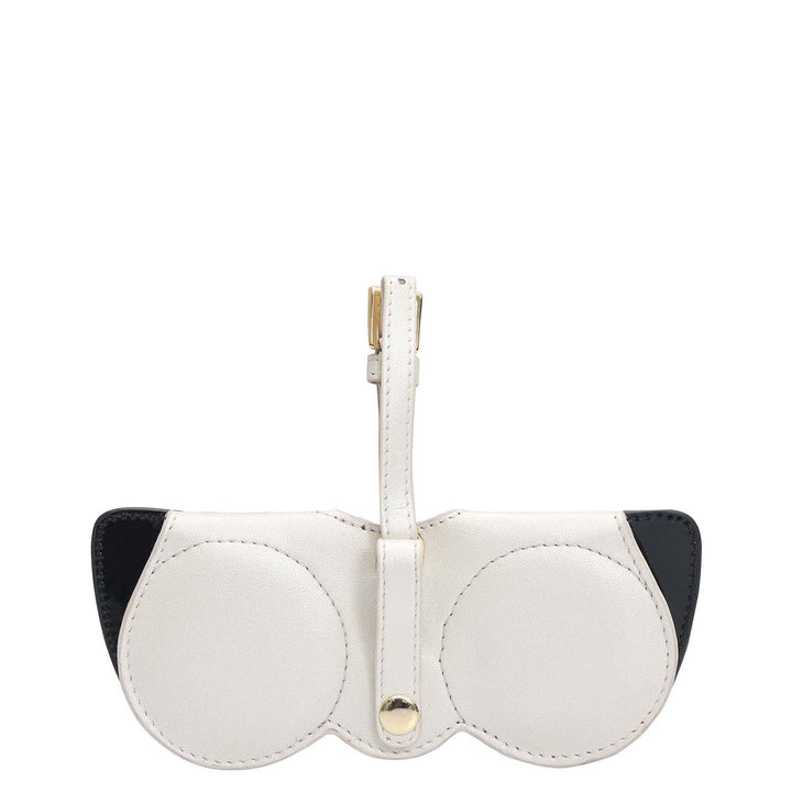 Plain Leather Spectacle Case - Snow