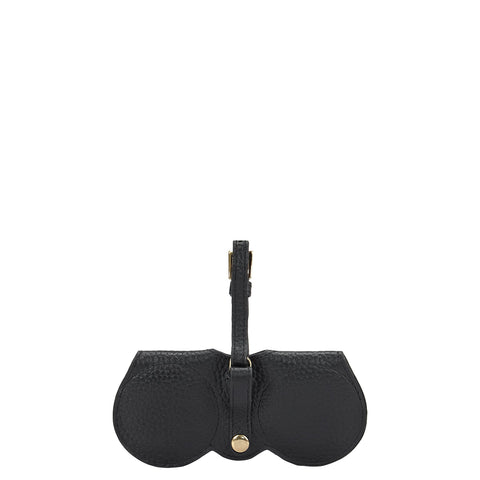 Fur Wax Leather Spectacle Case - Grey & Black