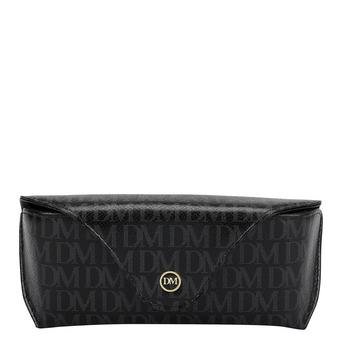 Monogram Leather Spectacle Case - Black